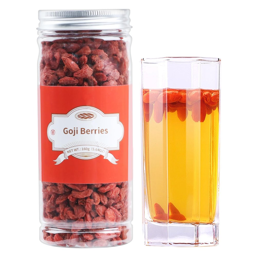 ANTAKUBU Goji Berries 160g(5.64OZ),100% Natural Wolfberry for Making Goji berry tea,Beverages,Oatmeal and Snacks,No Additives Dried Goji Berries,Fiber,Vegan,Kosher,Gluten Free