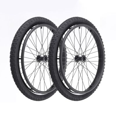 (1PR,Black) Wheelchair rear wheel replacement 24x1"wheel,With Bearings and Hand Rim,Replacement parts,Wheel Accessories(Size:24 inches)