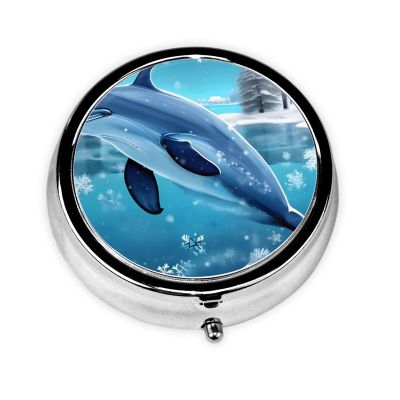 Winter The Dolphin3 Compartment Pillbox, A Portable Medicine Box That Holds Vitamins, Medications, Fish Oil and Supplements.