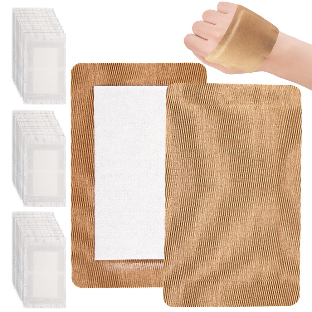 30 Pcs Extra Large Bandaids 5 X 3, Flexible Long Bandaids, Sterile Fabric Bandage, Large Bandages for Wounds, Large Adhesive Bandages with Non Stick Pad