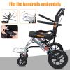Wheelchairs for Adults Transport Chairs Lightweight Foldable with Sponge Armrest, 21LBS Ergonimic Portable Folding Travel Wheel Chairs for Seniors,Transfer Chair with 11" Wheels for All Terrains view 3