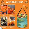 RTFGHJS Frog in A Pond Halloween Treat Bags with Handles Candy Bucket for Trick Or Treating, Party Favor Bags view 3