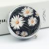 Pill Box 3 Compartment Daisy Print Pill Organizer Cute Round Portable Metal Pill Case for Pocket Or Purse Holder to Hold Vitamins Medication Fish Oil and Supplements view 4