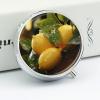 Pill Box 3 Compartment Fresh Lemon Print Pill Organizer Cute Round Portable Metal Pill Case for Pocket Or Purse Holder to Hold Vitamins Medication Fish Oil and Supplements view 4