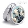 Pill Box 3 Compartment Car Elephant Print Pill Organizer Cute Round Portable Metal Pill Case for Pocket Or Purse Holder to Hold Vitamins Medication Fish Oil and Supplements view 2