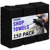 HOMERHYME Microfiber Cleaning Cloth, 150 Pack Black Cleaning Rags Microfiber Towel Bulk Absorbent Lint-Free Wash Cloths, All-Purpose Towels for Cars, Shop, Automotive, Garage, Home & Kitchen view 1