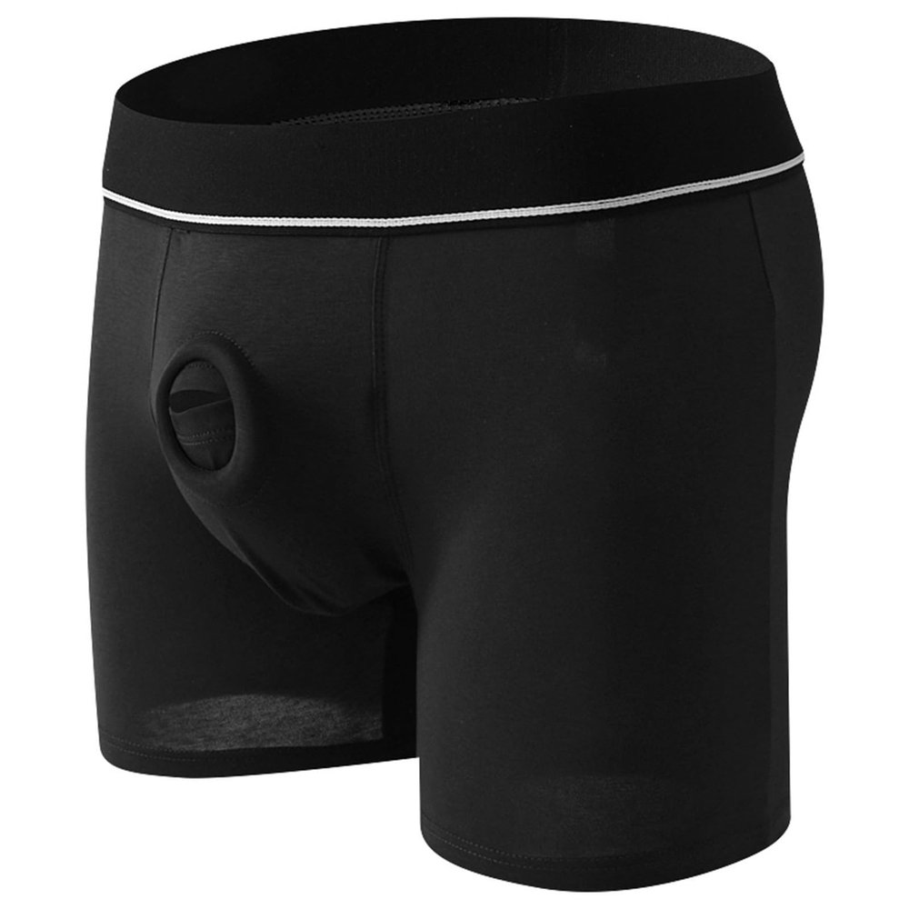 Harness Holes Pants Strap Underwear Strap Panties less Underwear Briefs for Women Men Underpants (Black, M)