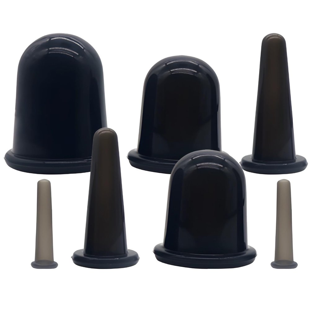 7-Piece Soft Silicone Cupping Therapy Set, Includes Small To Xl Sizes, Facial & Body Cupping Tools For Contouring & Relaxation