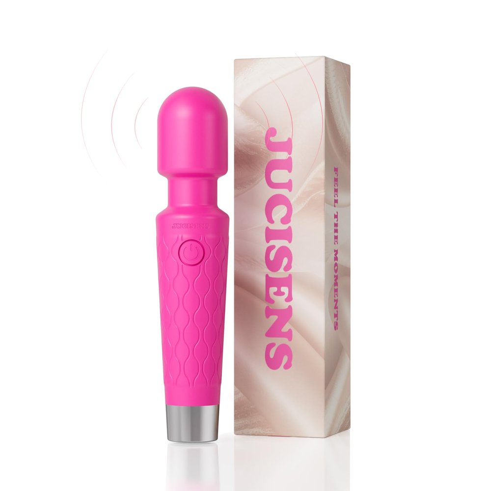 Jucisens Aura Mini Personal Massager - Rechargeable Cordless Wand, 7 Vibration Speeds, IPX4 Waterproof, Compact Handheld Design, Body-Safe Silicone, Gift for Women, Travel Portable, Rose Purple