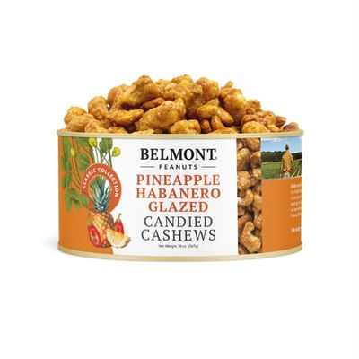 Belmont Peanuts Pineapple Habanero Glazed Cashews, 20 oz (1 Pack) - Simple Ingredients, No Preservatives, Hand Seasoned