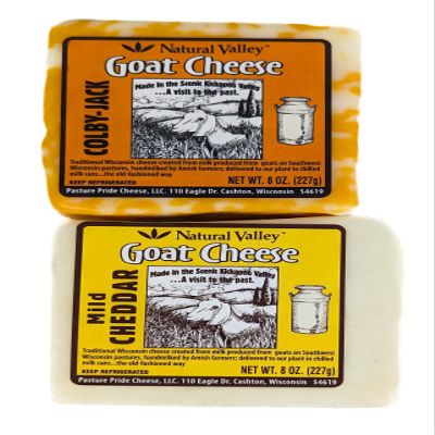 Amish Country Colby-Jack (8oz) and Mild Cheddar (8oz) Goat Cheese