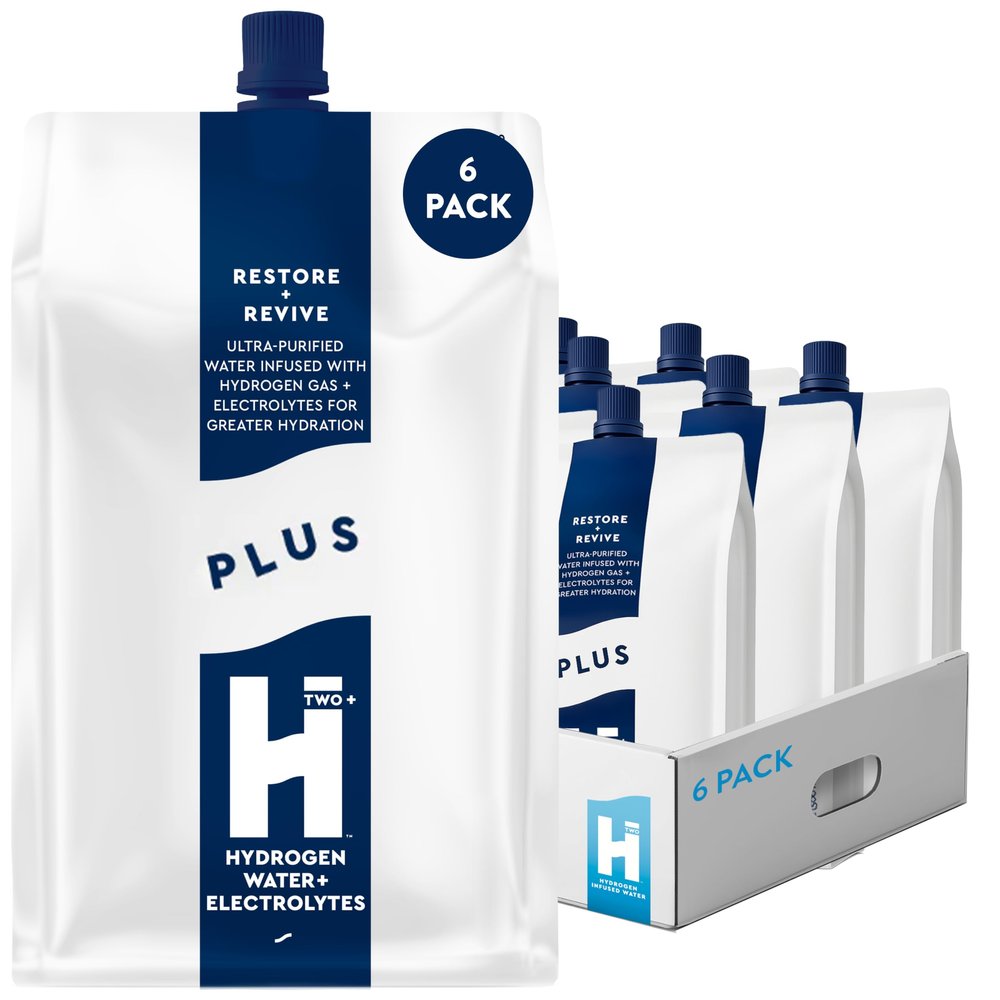 HTWO Plus Molecular Hydrogen Water with Electrolytes, Original Unflavored, Sugar Free Hydration Packets, 16.9oz 6 Pack, Energy Sports Drink, Performance & Recovery Support, Alternative to Hydrogenated Tablet - no Prep/Mess, 15 ppm