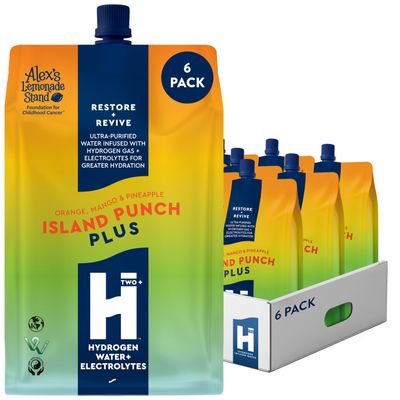 HTWO Plus Hydrogen Water with Electrolytes, Island Punch, 16.9 oz 6-Pack