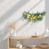BOSREROY Garland Lemon Simulation, Wreath Spring 23.6 in (60 Cm) for Front Door, Home Decorations Welcome for, Lifelike Decor Lemon Home with Greenery and Vibrant Flowers view 3