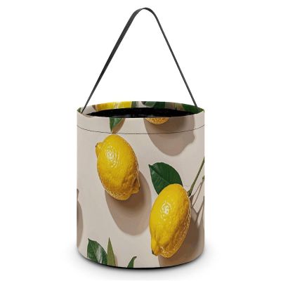 LPSADGF Lemon Pattern Halloween Tote Bags for Trick Or Treating - Large Capacity Candy Buckets with Handles