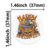 Ephlyn 54Pcs Edible Halloween Cupcake Toppers Wafer Paper Trick or Treat Cake Toppers Spooky Season Cupcake Picks for Halloween Eve Theme Party Birthday Decor Supplies Orange White view 2