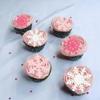 Ephlyn 60Pcs Edible Snowflake Cupcake Toppers Winter Cupcake Picks Water Paper Winter Frozen Cake Decorations for Snowflake Theme Baby Shower Kids Birthday Party Supplies Pink White view 4