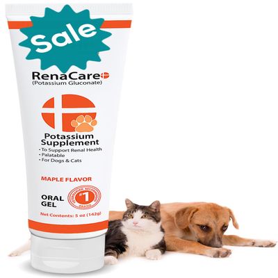 RenaCare K is for Renal K (Potassium Gluconate) Potassium Supplement Gel for Dogs and Cats, (5 oz) with Maple Flavor (Made in U.S.A)