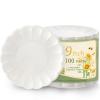 100 Pack Dinner Plates 9 Inch Paper Plates- Compostable Bagasse Party Plates for Wedding, BBQ,Picnic,Birthday,Baby Shower-100% Compostable Bagasse view 1