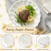 100 Pack Dinner Plates 9 Inch Paper Plates- Compostable Bagasse Party Plates for Wedding, BBQ,Picnic,Birthday,Baby Shower-100% Compostable Bagasse view 2