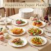 100 Pack Dinner Plates 9 Inch Paper Plates- Compostable Bagasse Party Plates for Wedding, BBQ,Picnic,Birthday,Baby Shower-100% Compostable Bagasse view 3
