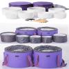 Purple Heavy Duty Sponge Padded Crystal Singing Bowl Case For 6-12/8-14 Inch Sound Bowls,One,6,12In+7*Brocade Cushion view 4