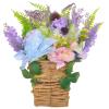 Artificial Lavender Wreaths Realistic, 2 Pcs Lavender Blue Hanging Floral Baskets Doors, All Season Home Decor, Mother's Day view 1