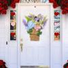 Artificial Lavender Wreaths Realistic, 2 Pcs Lavender Blue Hanging Floral Baskets Doors, All Season Home Decor, Mother's Day view 3