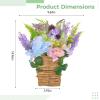 Artificial Lavender Wreaths Realistic, 2 Pcs Lavender Blue Hanging Floral Baskets Doors, All Season Home Decor, Mother's Day view 4