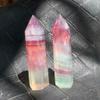 160g 2pcs Rainbow Candy Fluorite Tower - Cosmic Candy Energy for Creativity & Clarity Hand-Polished Crystal with Electric Color Bands | Ultimate Focus Obelisk for Artists & Healers view 1