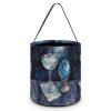 Blue Snowball Painting Candy Bucket, Reusable Halloween Trick Or Treat Bags with Handle, Portable Candy Bag for Christmas, Party & Holiday Gift view 1