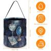 Blue Snowball Painting Candy Bucket, Reusable Halloween Trick Or Treat Bags with Handle, Portable Candy Bag for Christmas, Party & Holiday Gift view 2