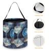Blue Snowball Painting Candy Bucket, Reusable Halloween Trick Or Treat Bags with Handle, Portable Candy Bag for Christmas, Party & Holiday Gift view 4