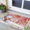 LEQIOLENNG Welcome Doormat, Christmas Santa Snowman Bunny Non-Slip Front Door Mat Absorbent Bath Mats, Winter Xmas Tree Forest Kitchen Rug Entrance Rugs for Bathroom Bedroom 20x32in view 3
