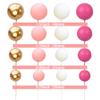 Ephlyn 32Pcs Mini Balls Cake Toppers Foam Balls DIY Cake Topper Inserts for Birthday Wedding Baby Shower Anniversary Cake Decorations Supplies Gold White Pink Rose Red view 2