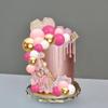 Ephlyn 32Pcs Mini Balls Cake Toppers Foam Balls DIY Cake Topper Inserts for Birthday Wedding Baby Shower Anniversary Cake Decorations Supplies Gold White Pink Rose Red view 4