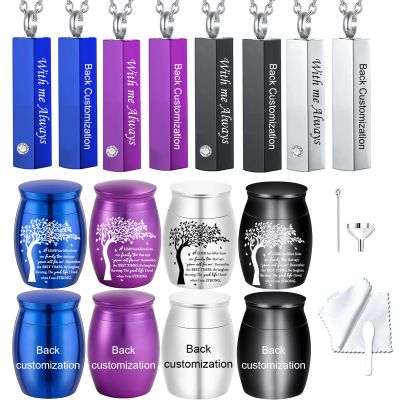 8 Pieces Urn Necklace for Ashes Cremation Urn Sharing Urns for Human Adult Female Male Mini Keepsake Urns Waterproof Memorial Ashes Holder (4 Style Color, Same Size, Customize)