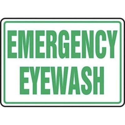 SAFETY SIGN EMERGENCY EYEWASH 10 in x 14 in, Mfr: MFSD546XL-A