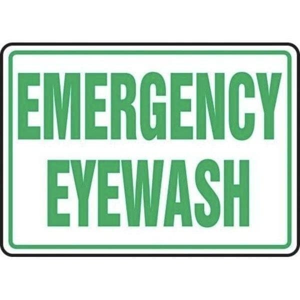 SAFETY SIGN EMERGENCY EYEWASH 10 in x 14 in, Mfr: MFSD546XL-A