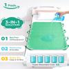 Sino Salected Bed Pads Washable Waterproof, Reusable Bed Underpads 34x52 Inch with 8 Reinforced Handles, 4-Layer Absorbent Positioning Bed Pad for Elderly Adults, Non-Slip, Supports 400lbs(Green3pcs) view 2