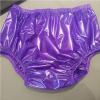 Plastic Pants for Adult Diapers, high-Waisted, Loose-Fitting PVC Plastic Pants, Waterproof Plastic Briefs, Reusable Adult Pants (Purple, Medium) view 1