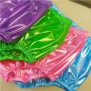 Plastic Pants for Adult Diapers, high-Waisted, Loose-Fitting PVC Plastic Pants, Waterproof Plastic Briefs, Reusable Adult Pants (Purple, Medium) view 3