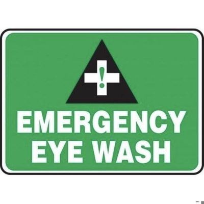 SAFETY SIGN EMERGENCY EYE WASH 10 in x 14 in, Mfr: FRMFSD984XL-A