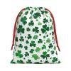 DCEHGEW happy st patrick's day Soft Drawstring Gift Wrapping Bags, Reusable Polyester Pouch Storage Bag for Christmas, Halloween, Party Favors, Jewelry, Medium Size: 11.8x15.8 inches view 2