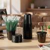 Baderke 25 Set Disposable Iced Plastic Cups with Lids Straws,Black,12 Oz view 2