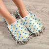 Hezely Blue Floral Mop Slippers Shoes Microfiber Floor Cleaning Shoes Washable Dust Mop Slippers for House Kitchen, M view 2
