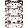COJWIS 4 Pack Multifocus Progressive Reading Glasses for Women Men- Bifocal Computer/Book Readers Blue Light Blocking With Spring Hinge(Mix-4C,3.0x) view 1