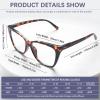 COJWIS 4 Pack Multifocus Progressive Reading Glasses for Women Men- Bifocal Computer/Book Readers Blue Light Blocking With Spring Hinge(Mix-4C,3.0x) view 2