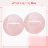 2 Pcs 3 Cm Rose Quartz Baoding Balls, Hand Exercise, Stress Relief, Arthritis Therapy, Includes Wooden Base, Meditation & Finger Strength view 4