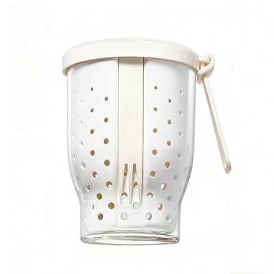 Portable Fruit Cup with Drainage Lid & Foldable Handle